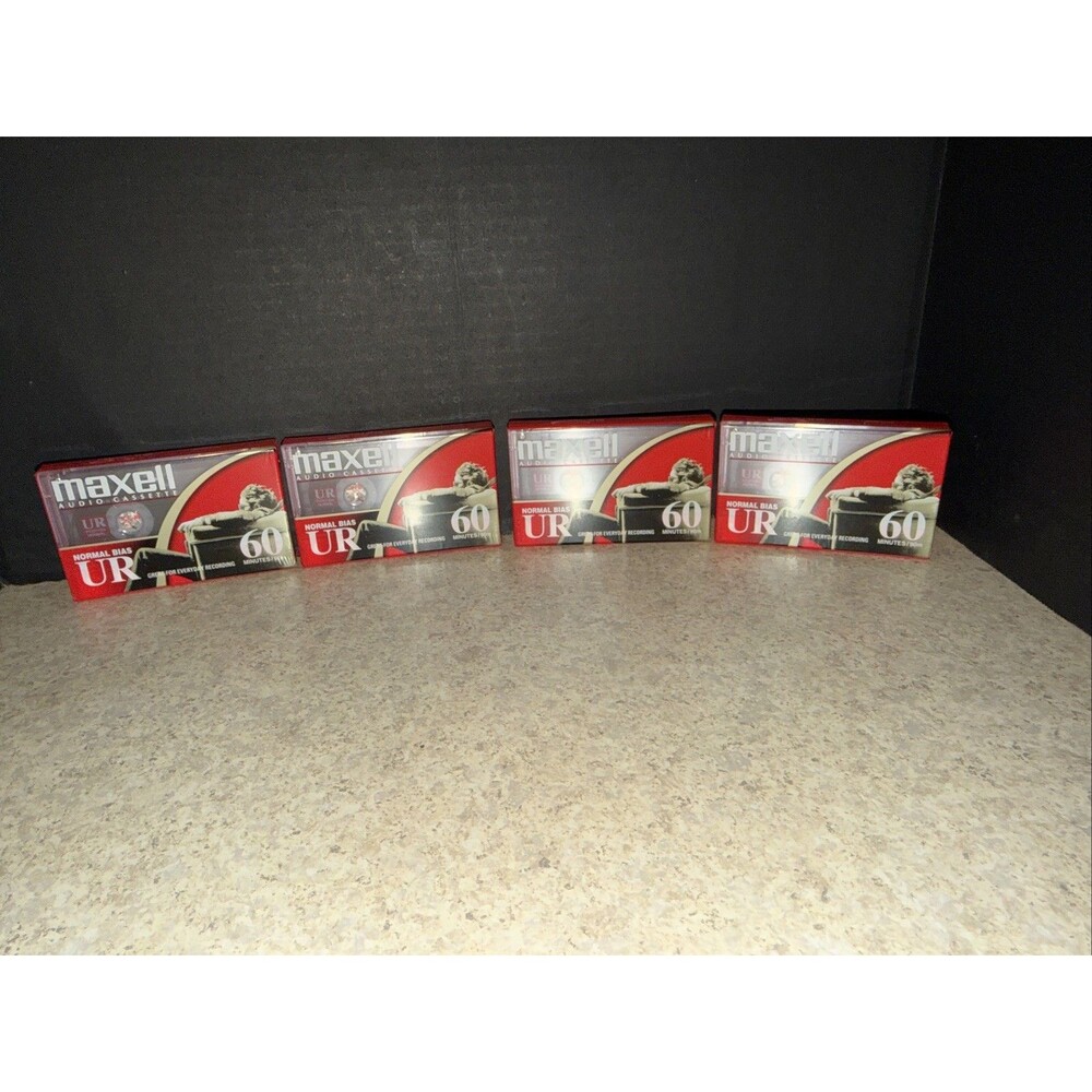 Maxell Audio Cassette (4 Tapes) Normal Bias UR 60 Minutes New In Plastic 90m
